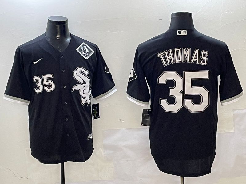 Men Chicago White Sox #35 Thomas Black Game 2025 Nike MLB Jersey style 2->chicago white sox->MLB Jersey